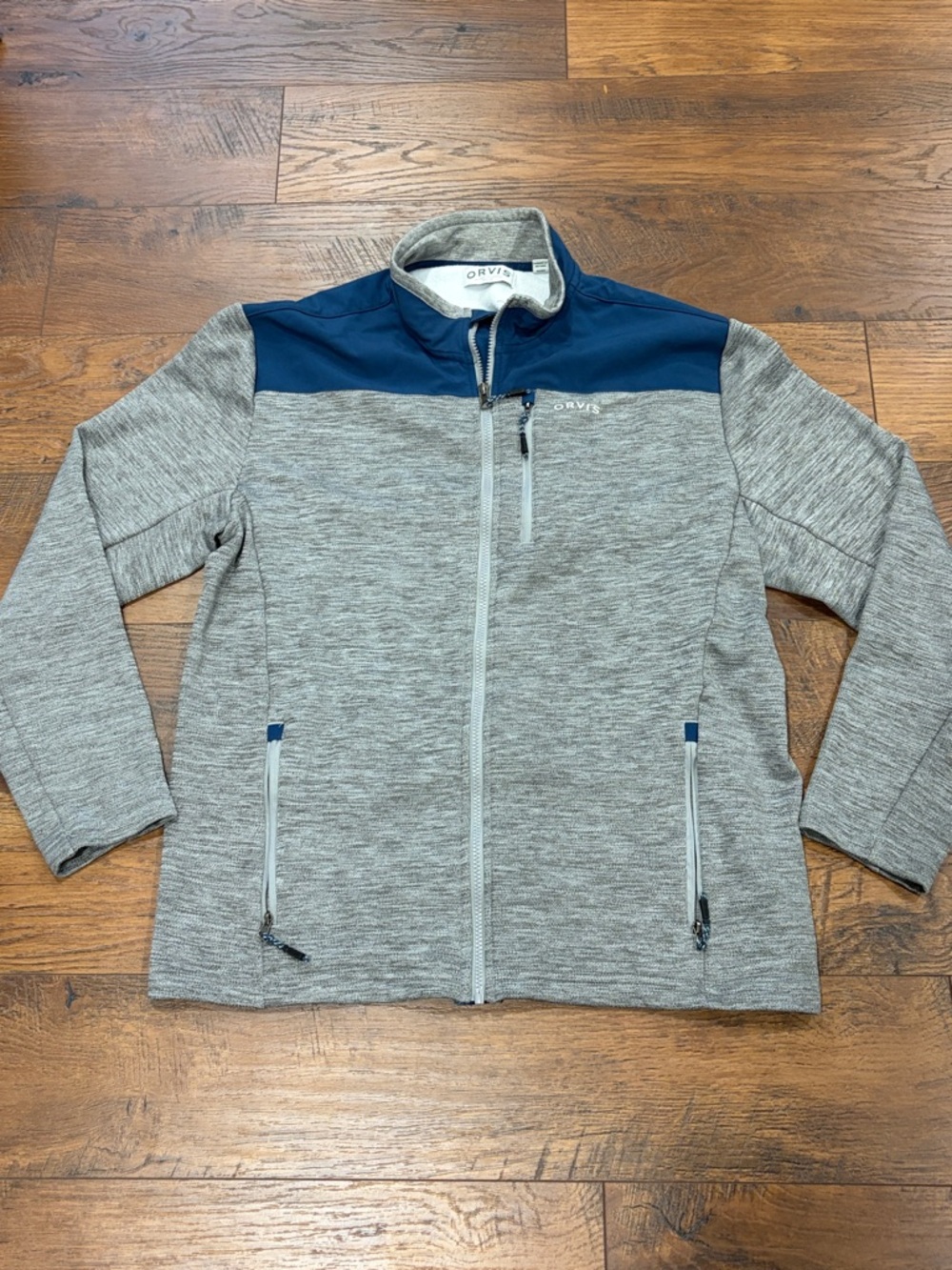 Orvis Heather Gray Jacket with Navy Yoke
